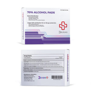 Beligas 70% Alcohol Pads  100 Pads Per Box