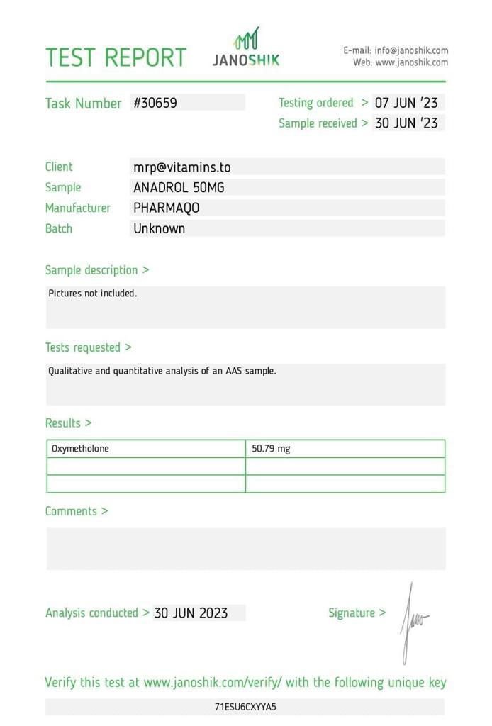 pharmaqo labs anadrol 50 60 tabs x 50mg