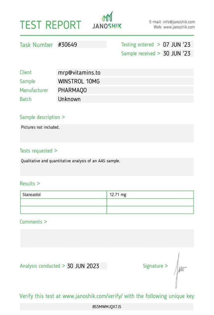 pharmaqo labs winstrol 10 100 tabs x 10mg